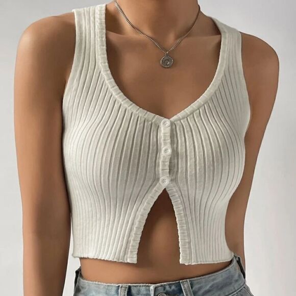 Rib-knit Crop Top NWOT - Picture 3 of 4